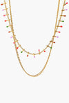 18K Gold-Plated Double-Layered Stainless Steel Necklace Gold One Size Necklaces - Tophatter Daily Deals