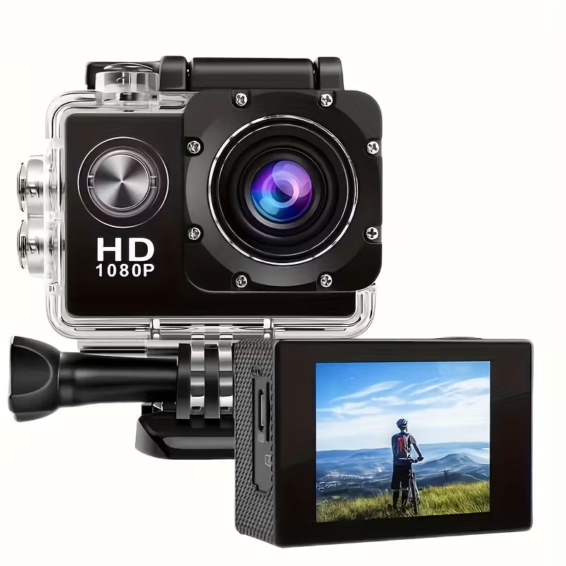 Ultra HD 1080P Action Camera – 140° Wide Angle, Fisheye Lens, LCD Display Cameras & Drones - Tophatter Daily Deals