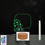 3D Acrylic Board Handwriting Message Board LED Light Style9 Wood grain B 0 - Tophatter Daily Deals