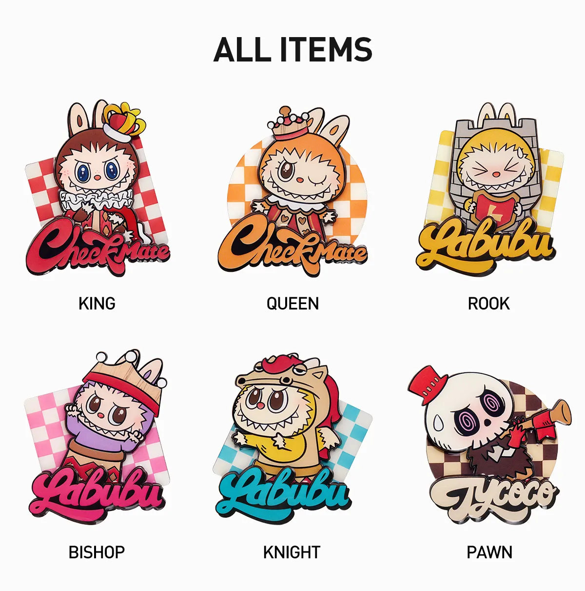 Genuine Pop Mart The Monster Labubu 'Let's Checkmate' Chess Adventure Series Fridge Magnet Mythical - Tophatter Daily Deals