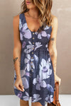 Buttoned Round Neck Sleeveless Mini Magic Dress Periwinkle Casual Dresses - Tophatter Daily Deals