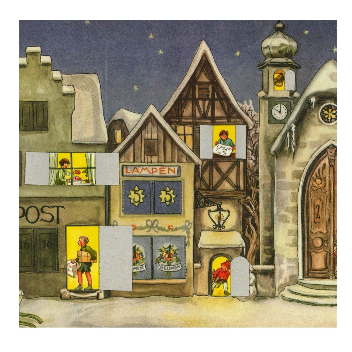 The little Town from 1946 | Freestanding Traditional Christmas Advent Calendar Advent Calendar - Tophatter Daily Deals