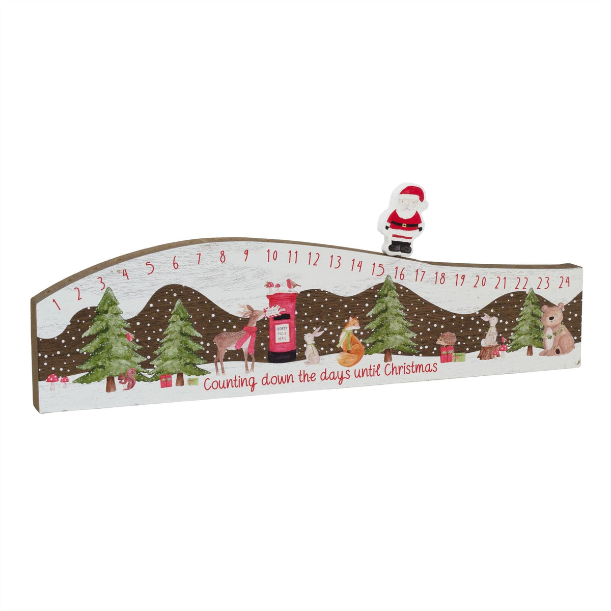 Children's Winter Wonderland Wooden Christmas Advent Calendar Block - 38cm Advent Calendar - Tophatter Daily Deals