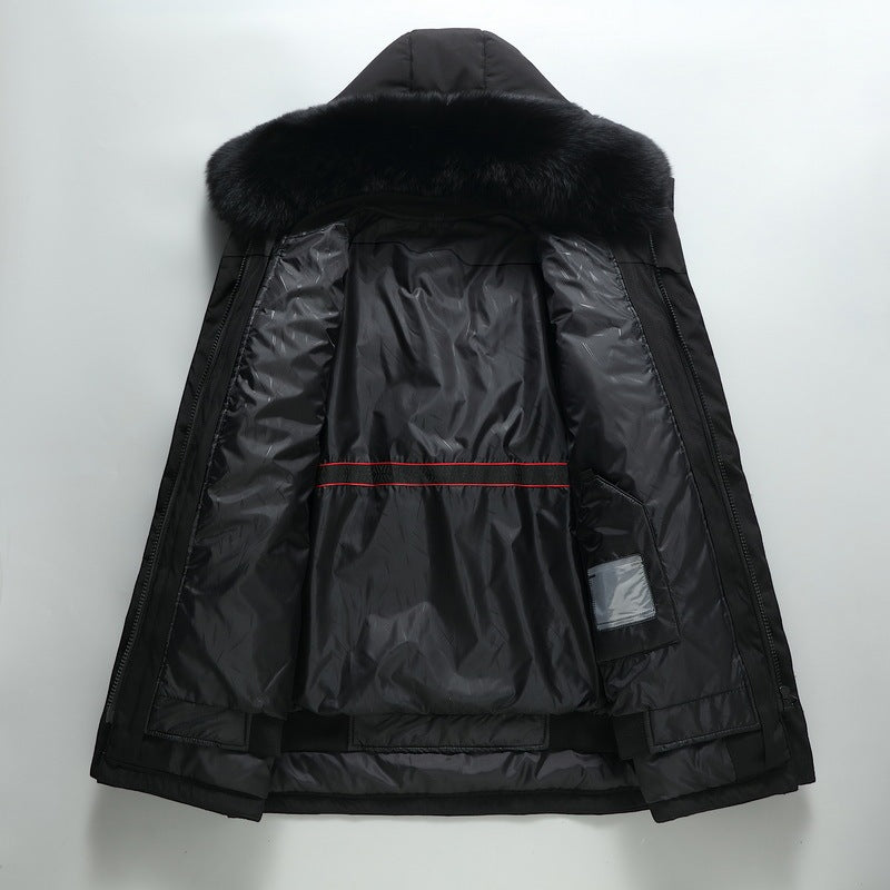 Warm Classic Men's Down Jacket - Mid Length Polyester 3D Changing Face Moving Picture Frame - Tophatter Daily Deals