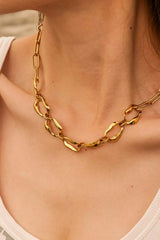 18K Gold-Plated Stainless Steel Necklace Gold One Size Necklaces - Tophatter Daily Deals