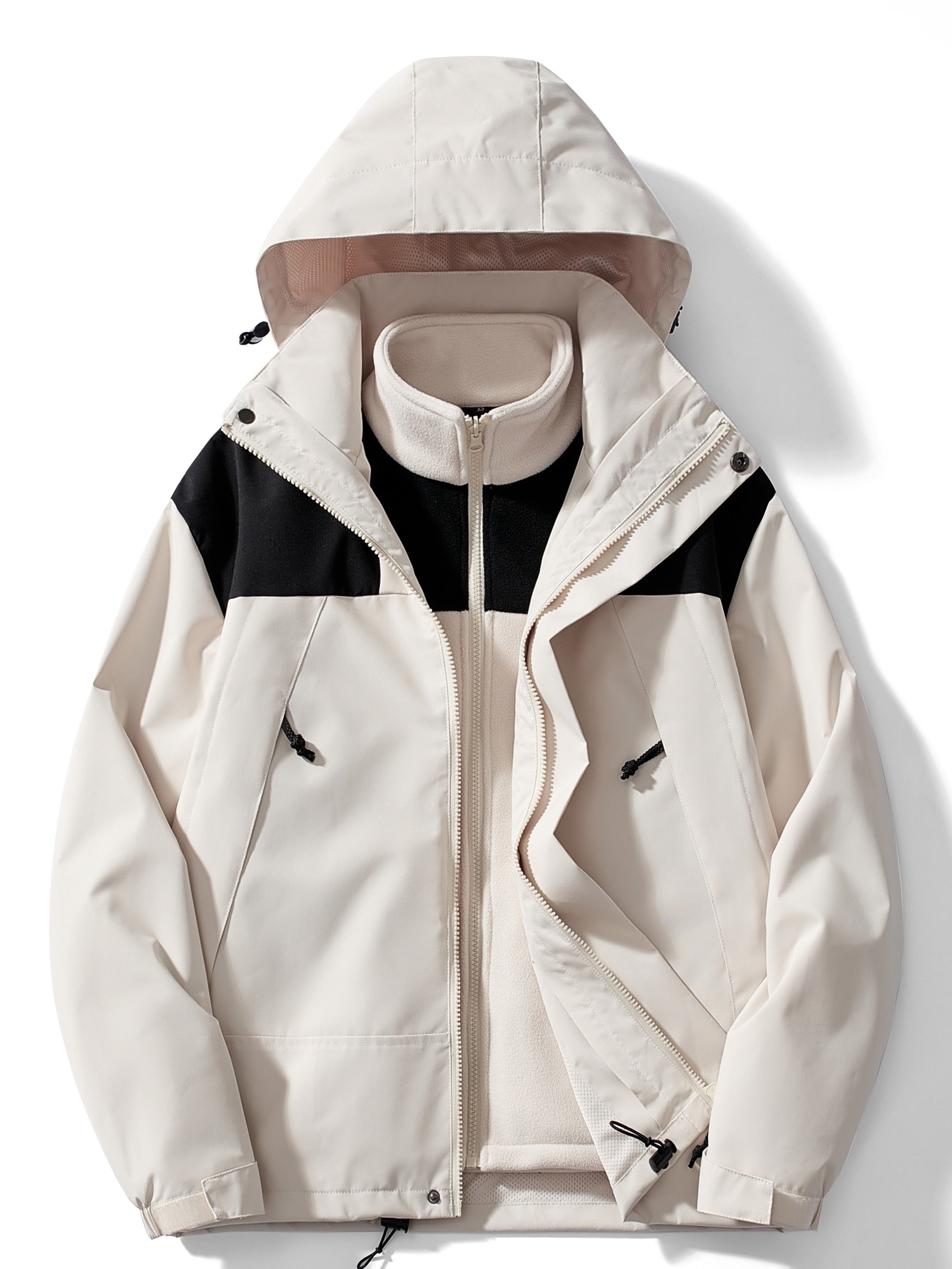 Waterproof Women’s 3-in-1 Jacket - Relaxed Fleece Winter Ivory White - Tophatter Daily Deals