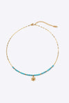 Turquoise Beaded 18K Gold-Plated Sun Shape Pendant Necklace Necklaces - Tophatter Daily Deals