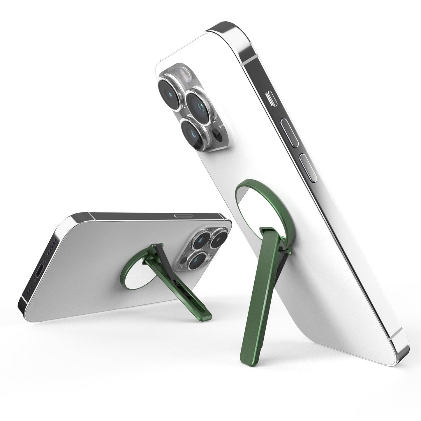 Aluminum Alloy Mobile Phone Bracket Horizontal And Vertical Available Rotating Decompression Back Paste Lollipop Small Mirror Green 0 - Tophatter Daily Deals