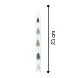 Christmas Tree Dinner Candle | Tall Unscented Taper Christmas Candle - 23cm Candle - Tophatter Daily Deals