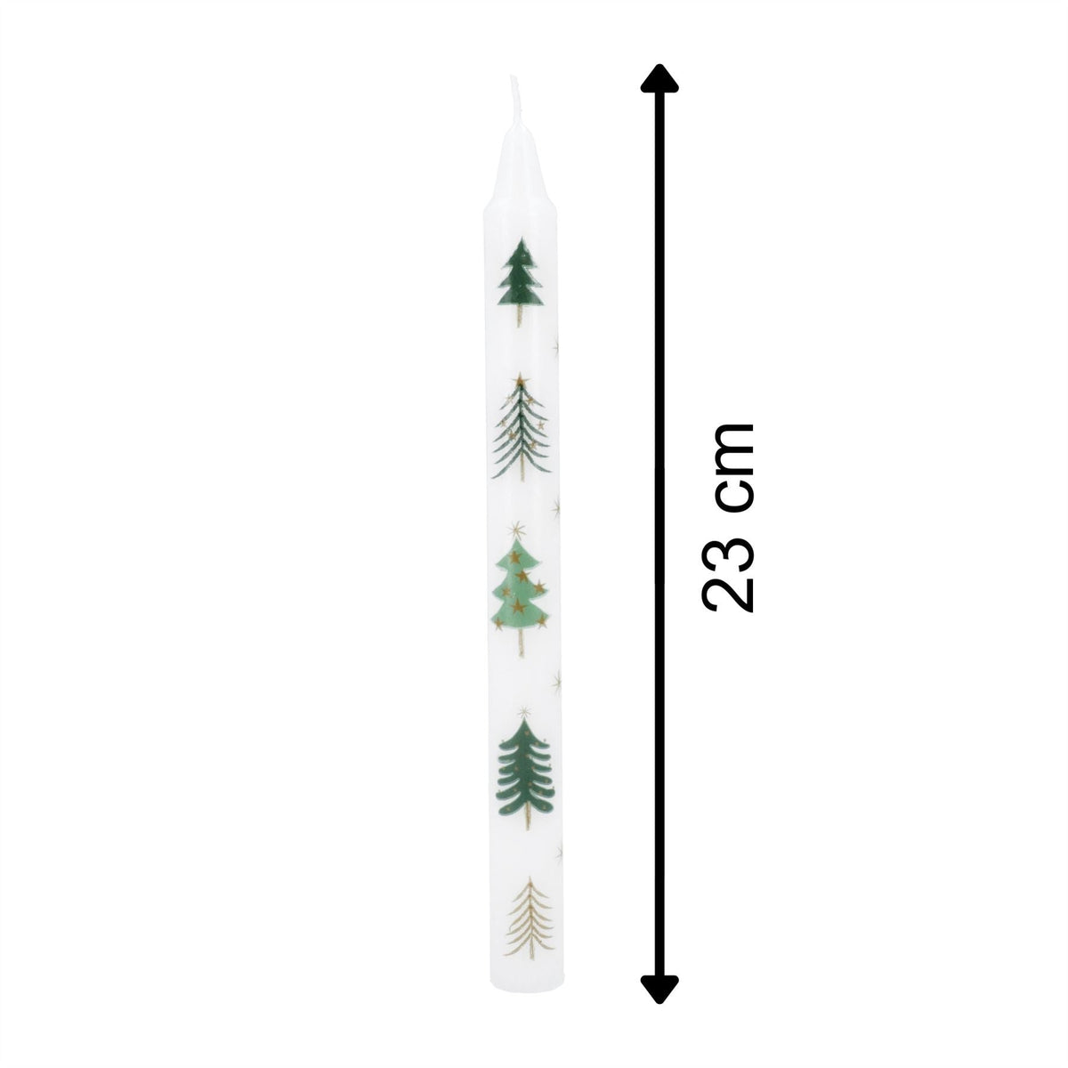 Christmas Tree Dinner Candle | Tall Unscented Taper Christmas Candle - 23cm Candle - Tophatter Daily Deals