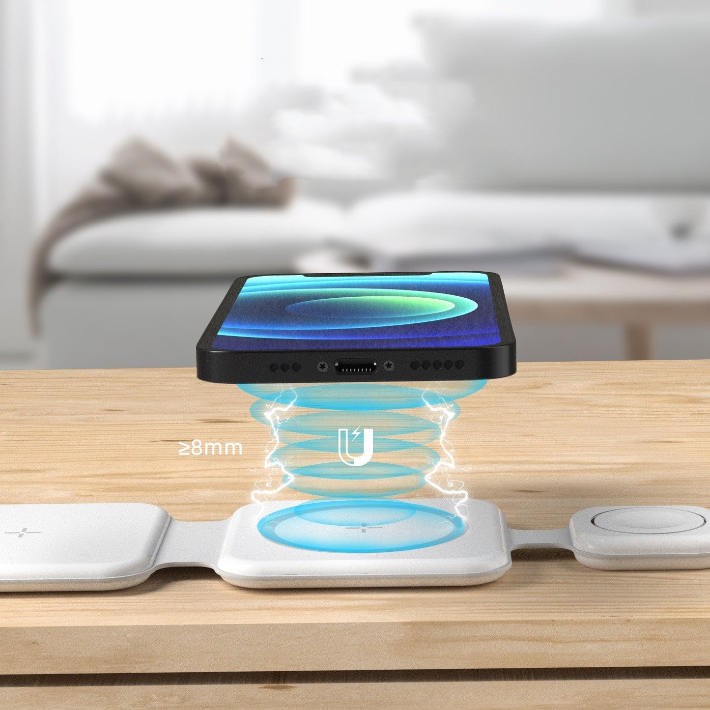 3 In 1 Magnetic Foldable Wireless Charger Charging Station Multi-device Folding Cell Phone Wireless Charger Gadgets 0 - Tophatter Daily Deals