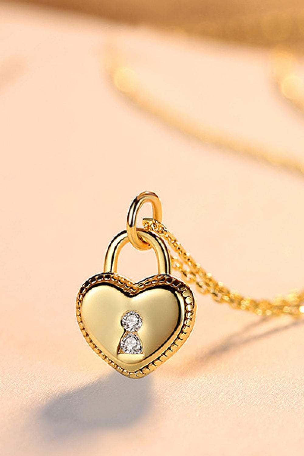 Heart Lock Pendant 925 Sterling Silver Necklace Necklaces - Tophatter Daily Deals