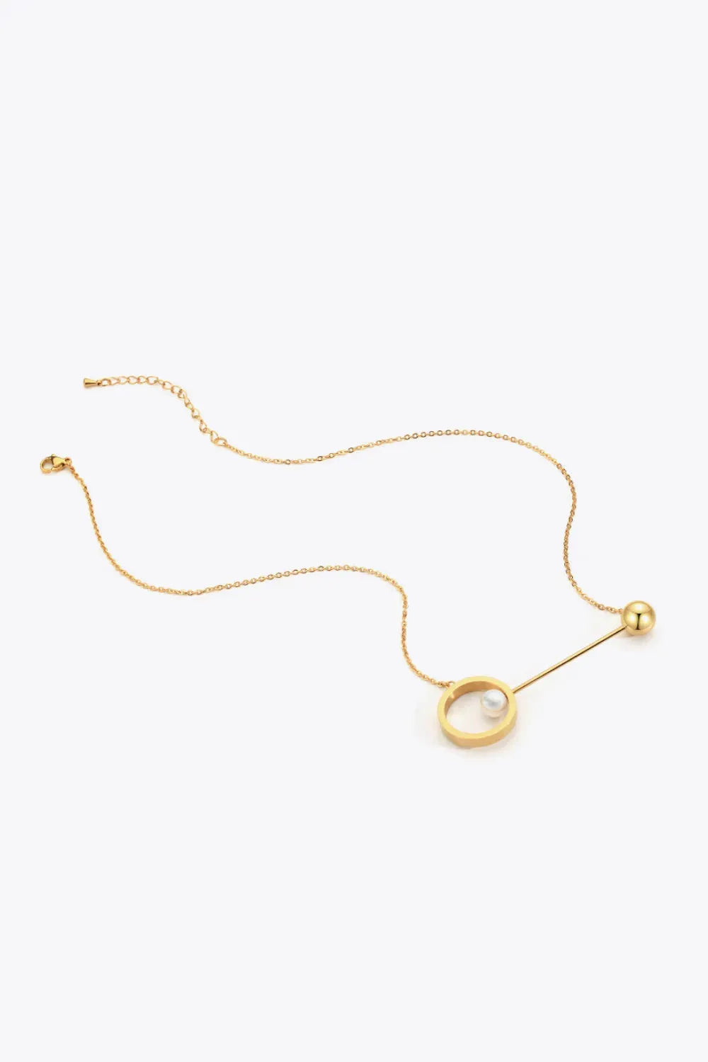 Fashionable Stainless Steel Pearl Necklace Necklaces - Tophatter Daily Deals