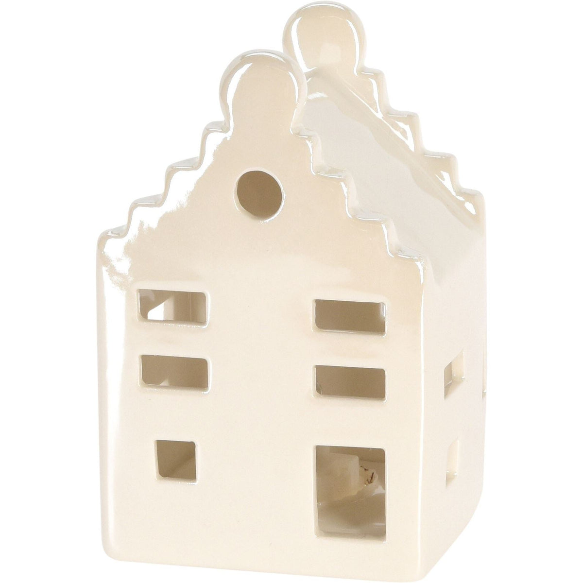 10cm White Ceramic LED Christmas House | Light-Up Ornament | Design Varies LED Light - Tophatter Daily Deals
