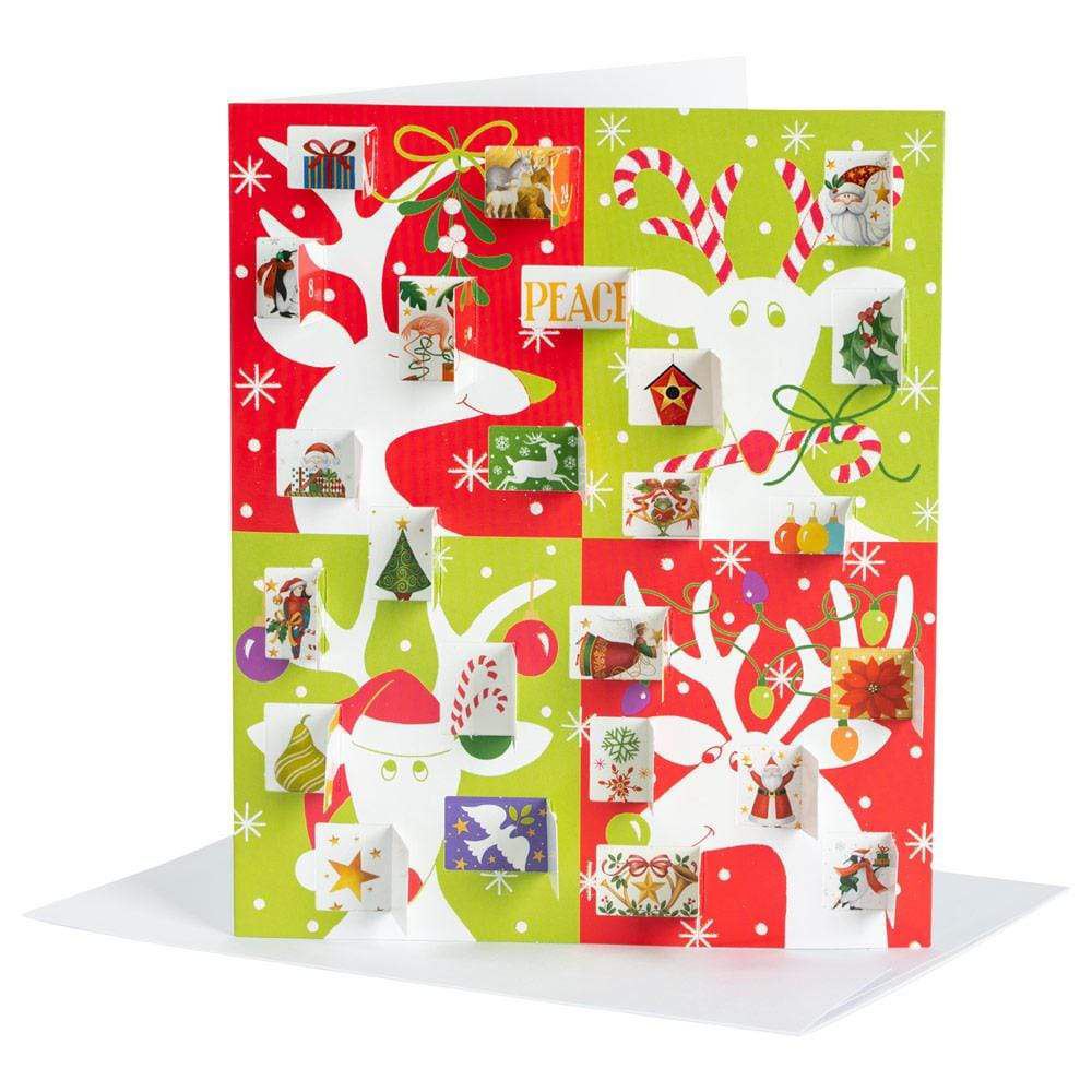 Reindeer Advent Calendar Card with Envelope | Christmas Advent Calendar Advent Calendar - Tophatter Daily Deals
