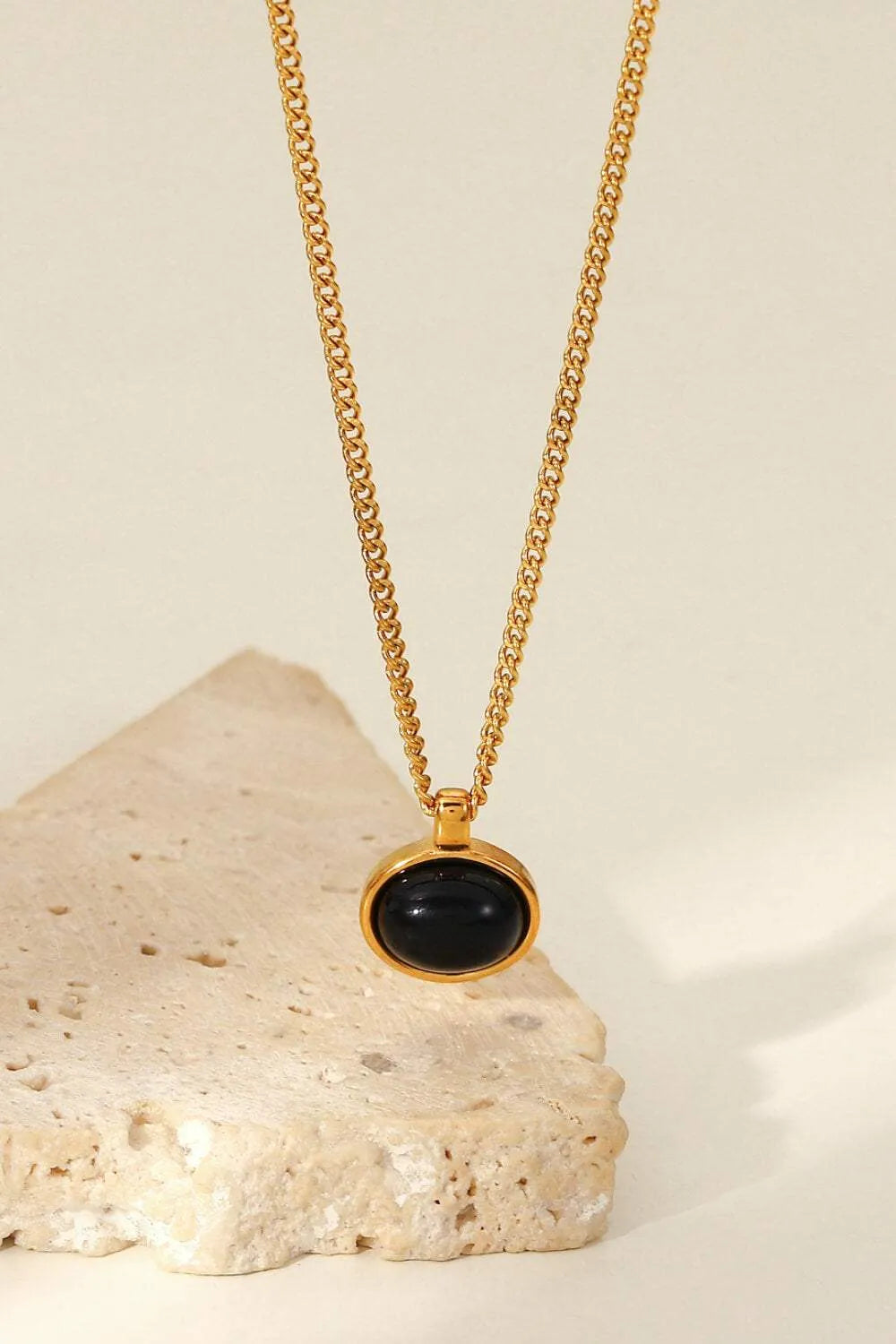 Natural Stone Geometric Pendant Necklace Necklaces - Tophatter Daily Deals