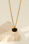 Natural Stone Geometric Pendant Necklace - Tophatter Deals