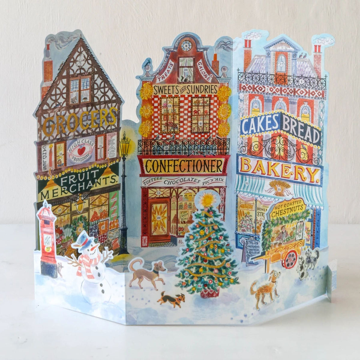 3D High Street Christmas Advent Calendar | Advent Calendar Pop-Up Winter Scene Advent Calendar - Tophatter Daily Deals