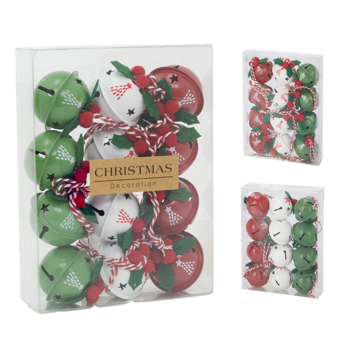 Pack of 12 Small Festive Jingle Bell Baubles | Christmas Tree Ornaments - 4cm Baubles - Tophatter Daily Deals