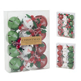 Pack of 12 Small Festive Jingle Bell Baubles | Christmas Tree Ornaments - 4cm Baubles - Tophatter Daily Deals