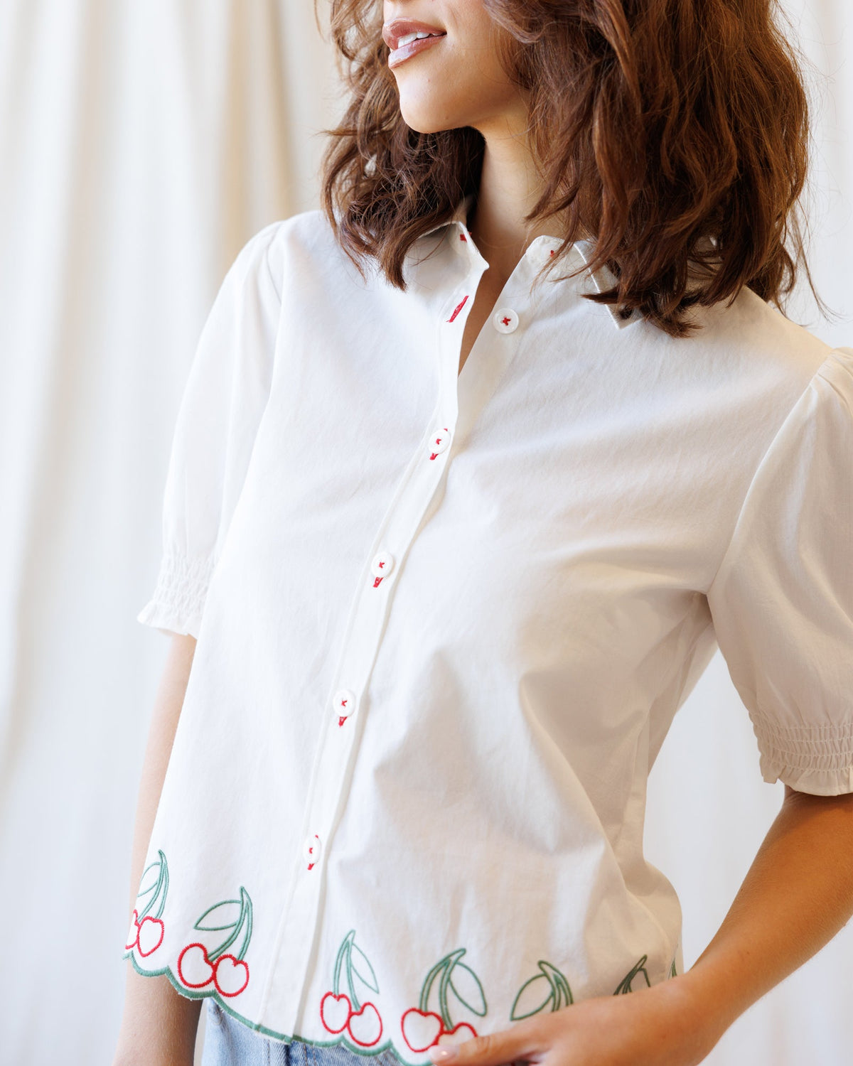Cherry Cute Button Down Women's Tops - Tophatter Daily Deals