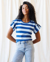 Charisma Tee Navy Stripe Women's Tops - Tophatter Daily Deals