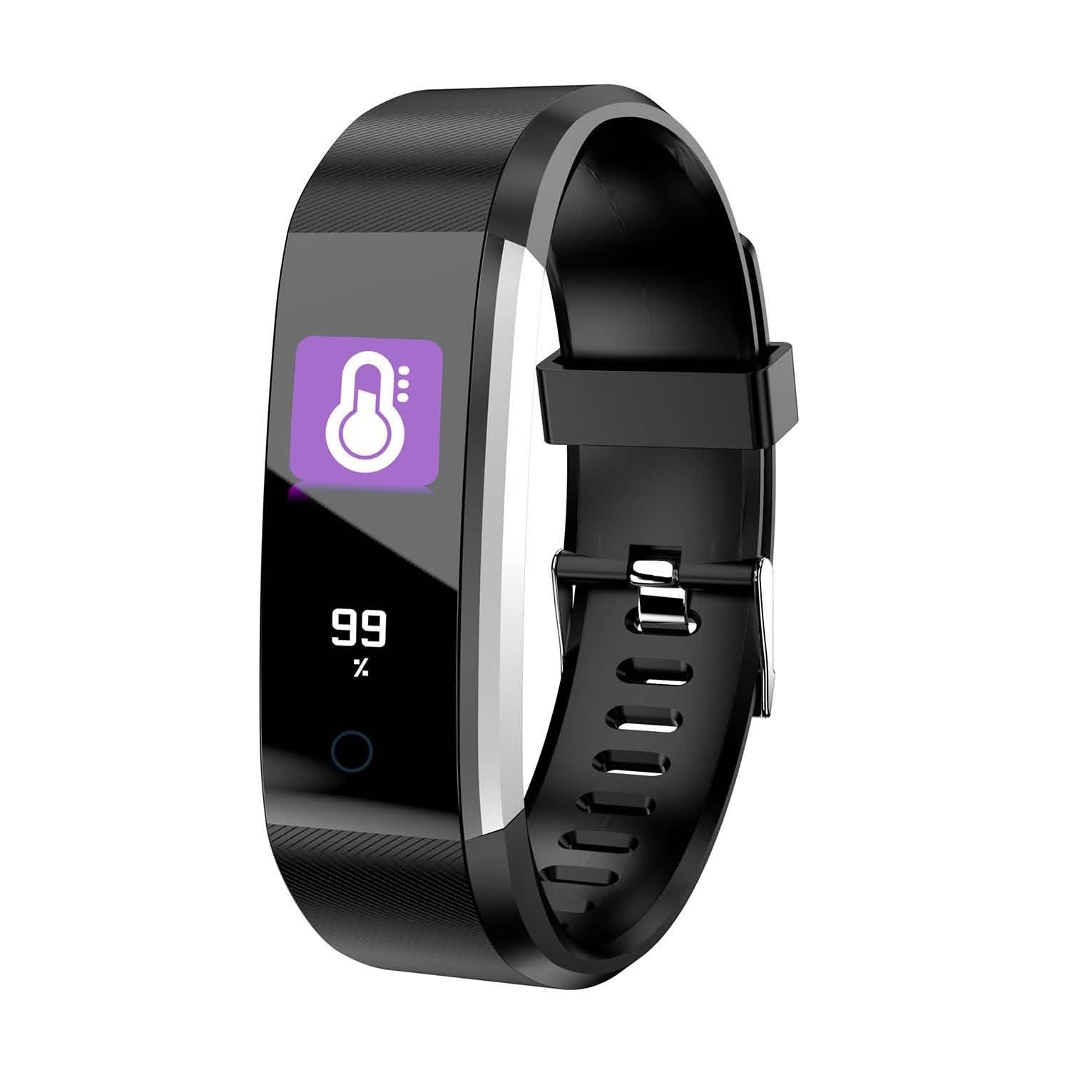 0.96-Inch Fitness Activity Tracker Black Fitness & Exercise - Tophatter Daily Deals