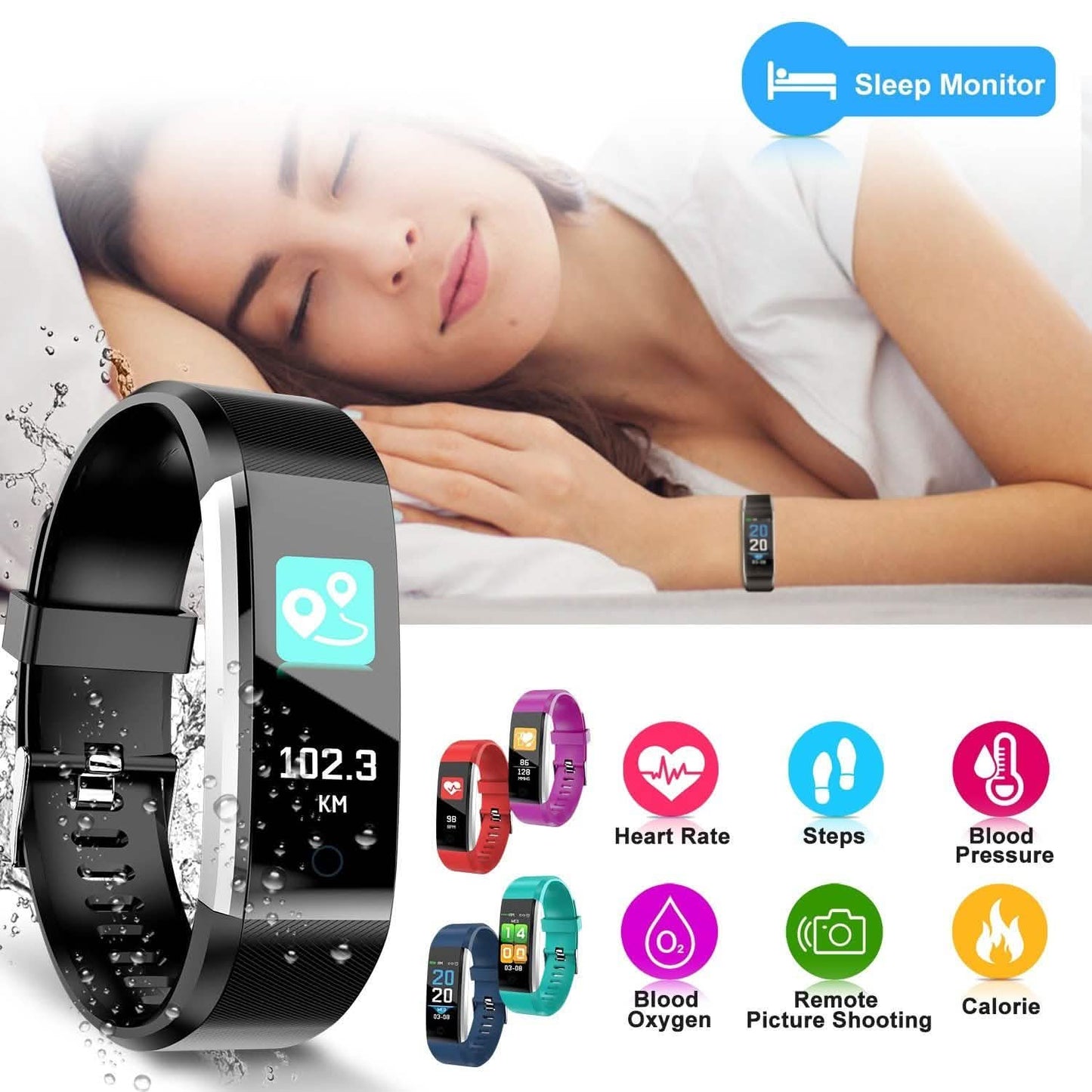 0.96-Inch Fitness Activity Tracker Fitness & Exercise - Tophatter Daily Deals