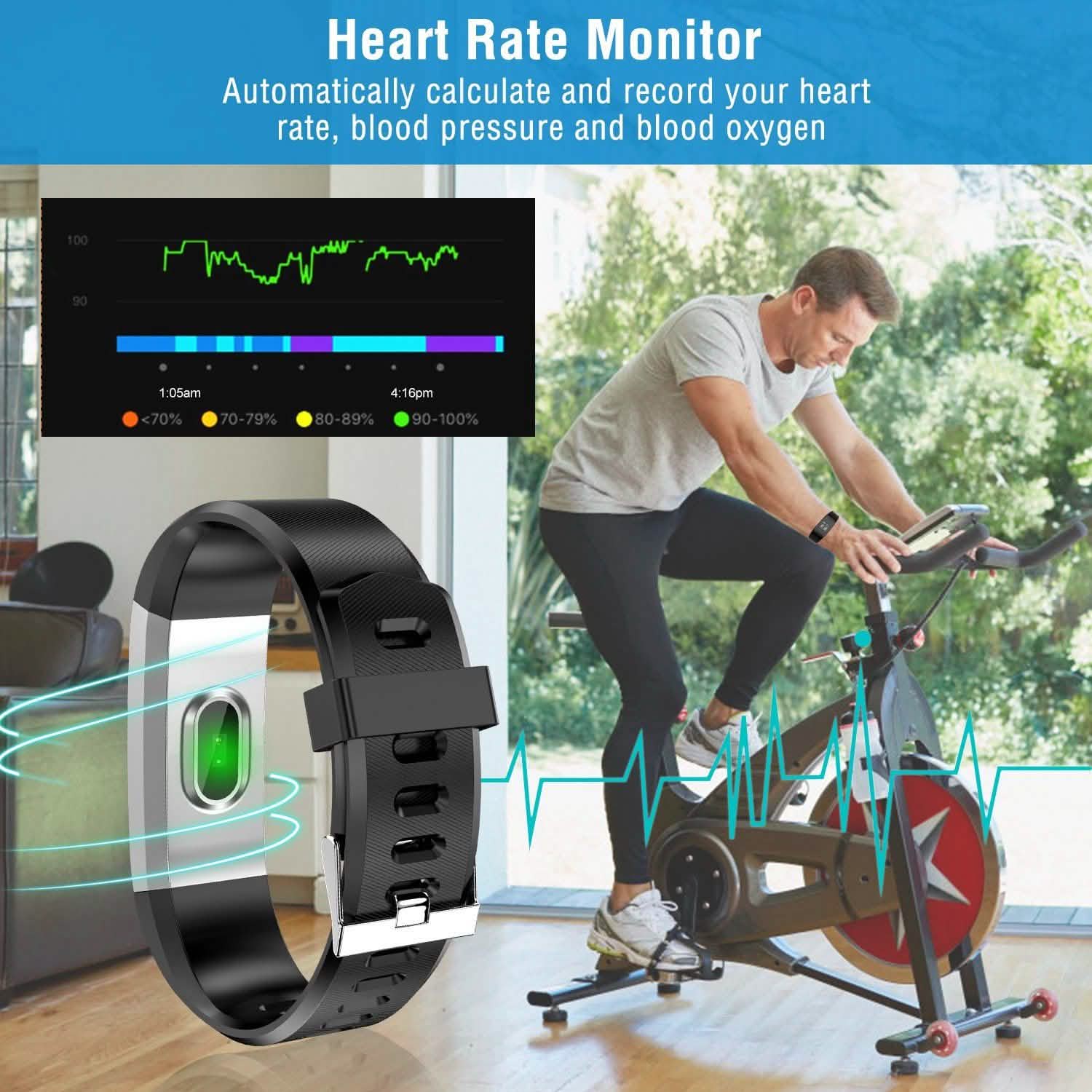 0.96-Inch Fitness Activity Tracker Fitness & Exercise - Tophatter Daily Deals