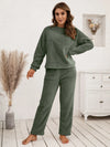 Teddy Long Sleeve Top and Pants Lounge Set Loungewear Sets - Tophatter Daily Deals