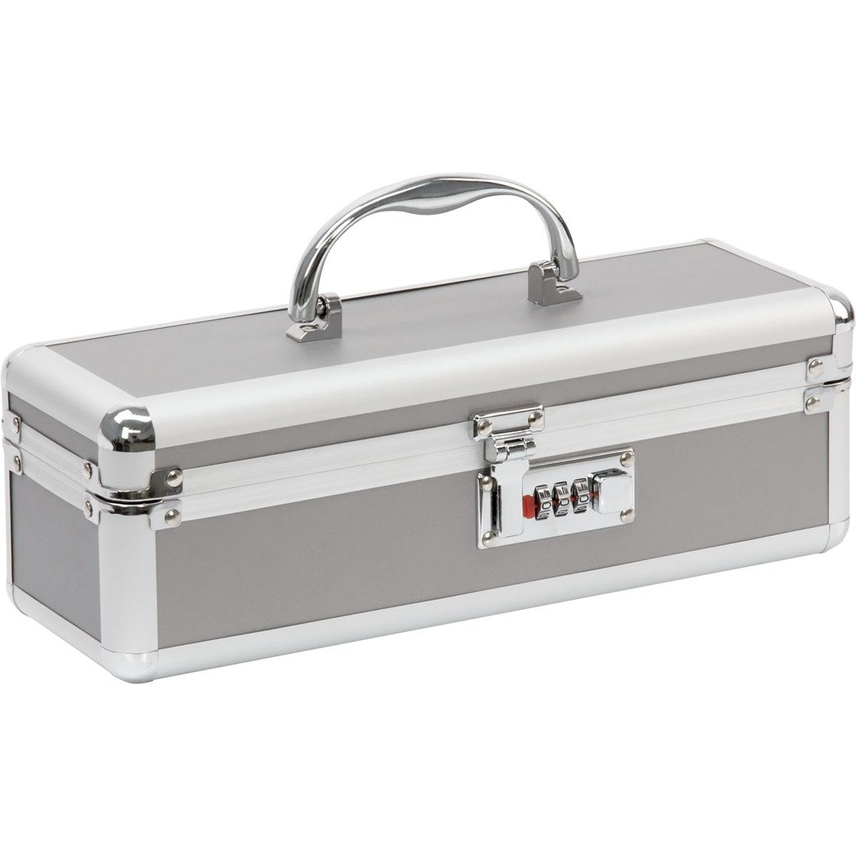 Lockable Medium Vibrator Case in Silver Storage Case - Tophatter Daily Deals