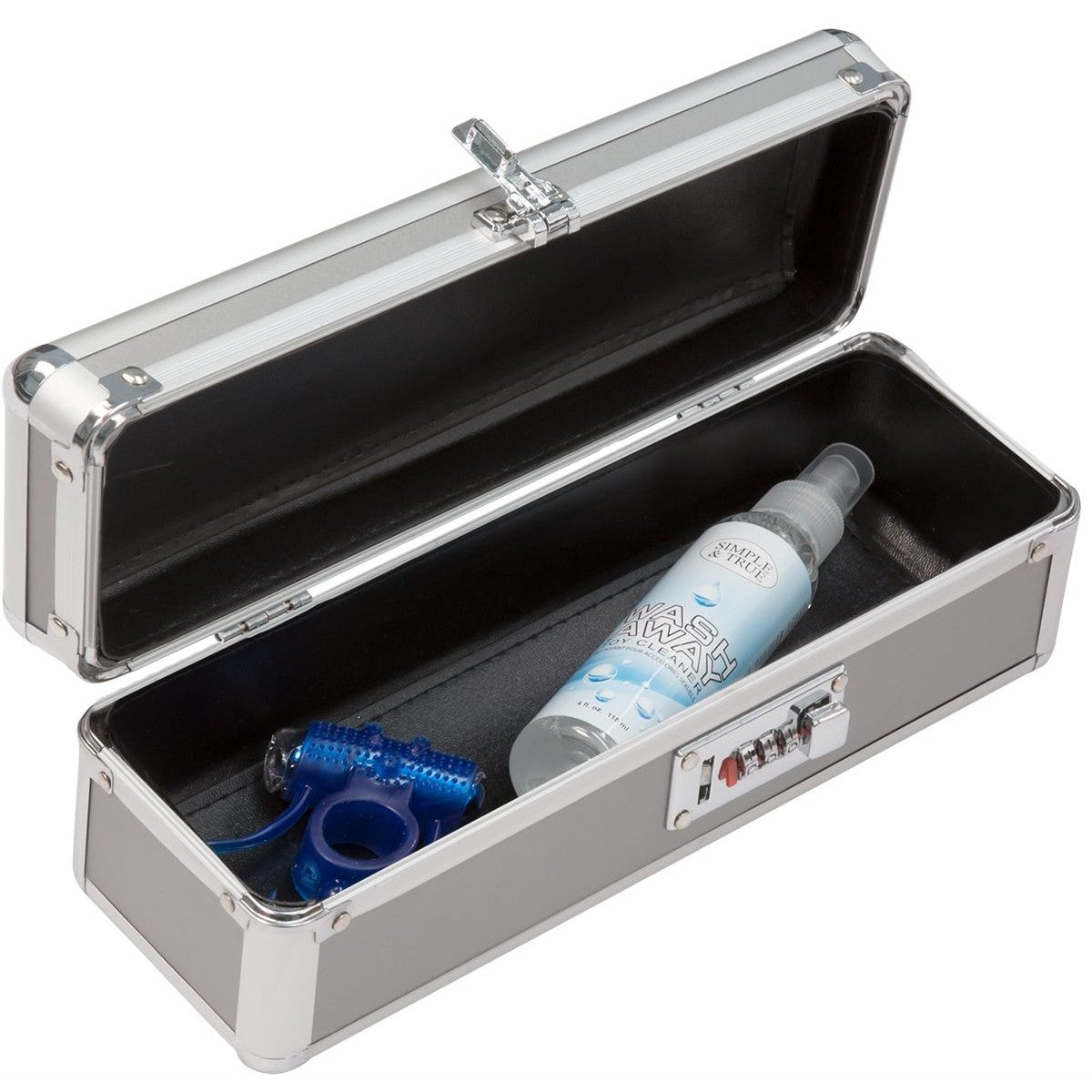 Lockable Medium Vibrator Case in Silver Storage Case - Tophatter Daily Deals