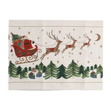 Santa's Sleigh Christmas Table Runner, Gisela Graham Festive Fabric 140cm x 40cm Table Runner - Tophatter Daily Deals