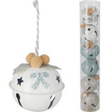 Set of 6 Baubles Pastel Jingle Bells | Christmas Tree Hanging Ornaments - 4cm Baubles - Tophatter Daily Deals