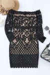 Off-Shoulder Long Sleeve Lace Dress Cocktail Dresses - Tophatter Daily Deals