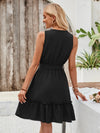 Tied Frill Sleeveless Mini Dress Casual Dresses - Tophatter Daily Deals