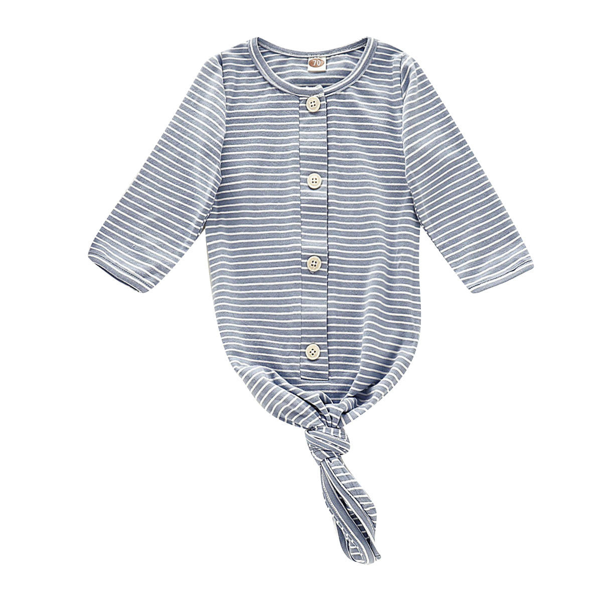 Baby's Solid Color Long Sleeve Sleeping Bag Blue and white 70cm 0 - Tophatter Daily Deals