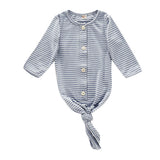 Baby's Solid Color Long Sleeve Sleeping Bag Blue and white 70cm 0 - Tophatter Daily Deals