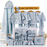 Baby Gift Box Set Cotton Newborn Clothes Blue 22piece set One size 0 - Tophatter Daily Deals