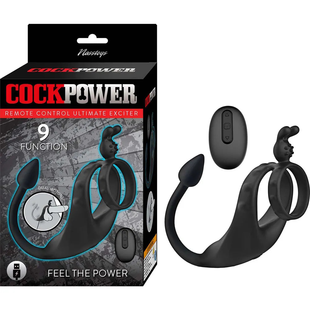 Nasstoys Cockpower Ultimate Exciter – Remote-Controlled USB Rechargeable Erection Enhancer > Cock Ring > Vibrating - Tophatter Daily Deals