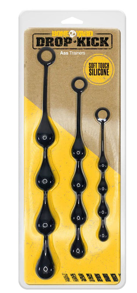 Drop Kick Silicone Beginner Ass Training Kit Three Piece Set > Anal Range > Anal Beads - Tophatter Daily Deals