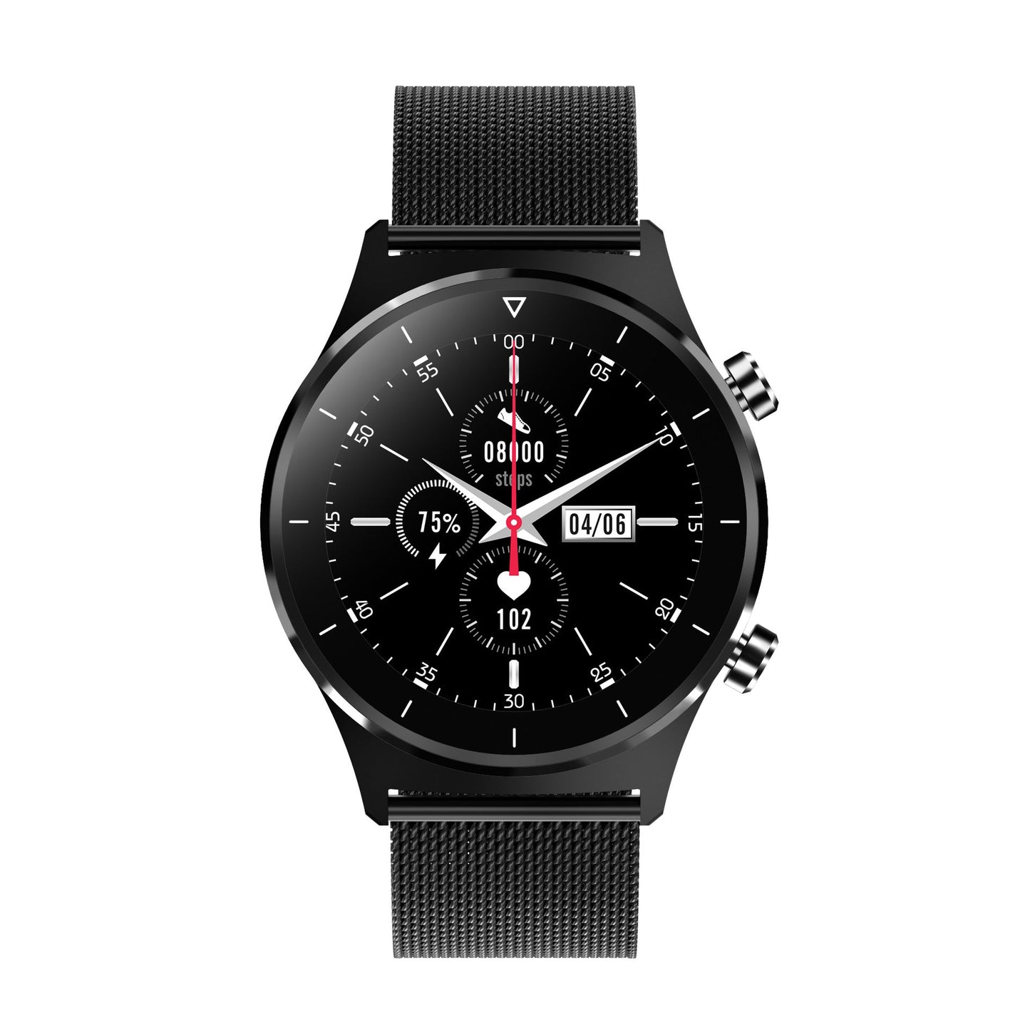 Bluetooth Camera Bracelet Pedometer Heart Rate Blood Pressure Call Black Steel USB 0 - Tophatter Daily Deals