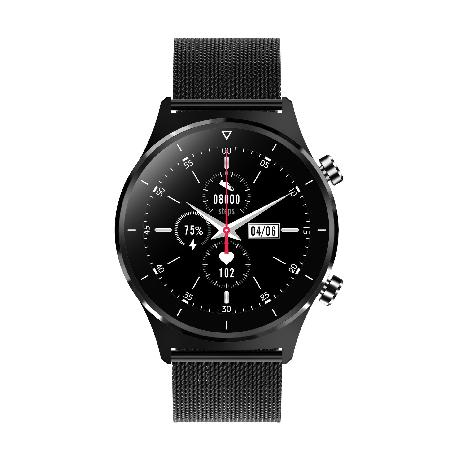 Bluetooth Camera Bracelet Pedometer Heart Rate Blood Pressure Call Black Steel USB 0 - Tophatter Daily Deals