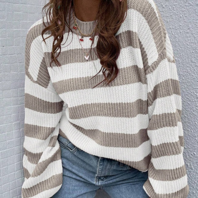 Lightweight Relaxed Women's Sweater - Drop Shoulder Rib Knit 3D Changing Face Moving Picture Frame - Tophatter Daily Deals