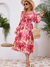 Printed Long Sleeve Midi Dress Casual Dresses - Tophatter Daily Deals