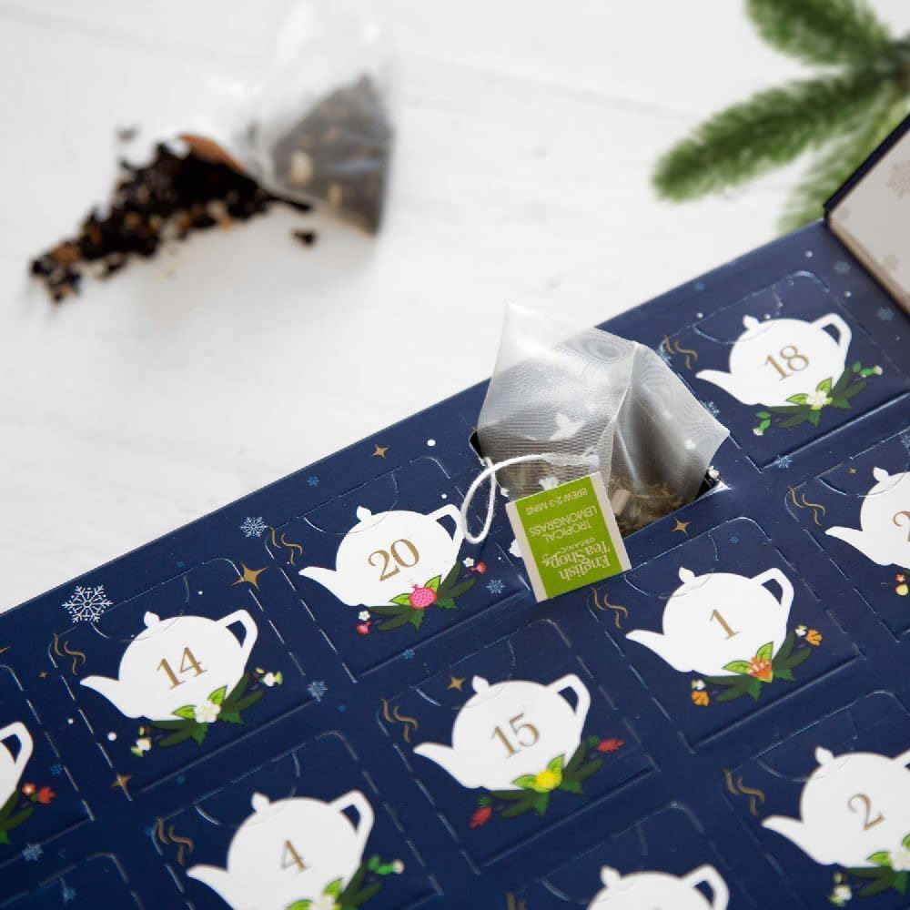 Tea Christmas Advent Calendar | 25 Loose Leaf Pyramid Tea Bags Advent Calendar Advent Calendar - Tophatter Daily Deals