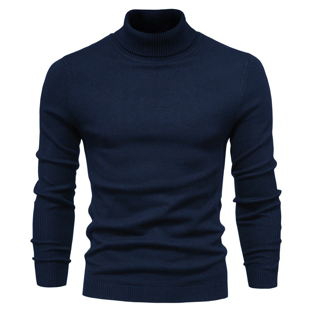 Soft Men's Turtleneck Sweater - Slim Fit Viscose Winter Blue 3D Changing Face Moving Picture Frame - Tophatter Daily Deals