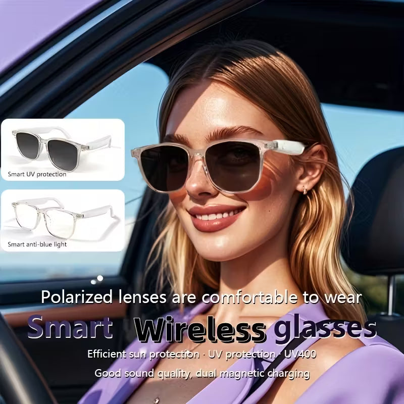 2025 Wireless Smart Glasses – Auto-Dimming, Touch Control, Hands-Free Audio Electronics - Tophatter Daily Deals