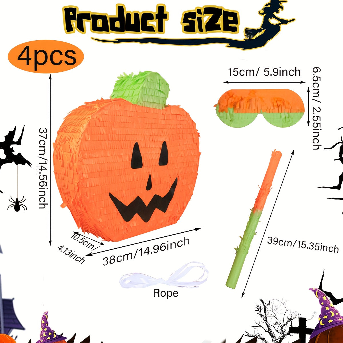 Large Pumpkin Piñata Set Party Decor (4pcs) Halloween - Tophatter Daily Deals