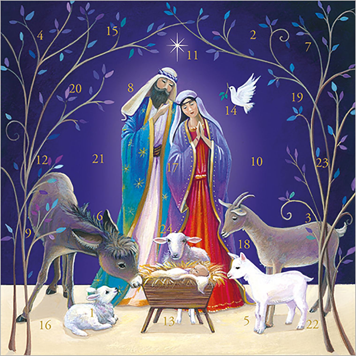 Nativity Animals Advent Calendar Greetings Card | Christmas Advent Calendar Advent Calendar - Tophatter Daily Deals